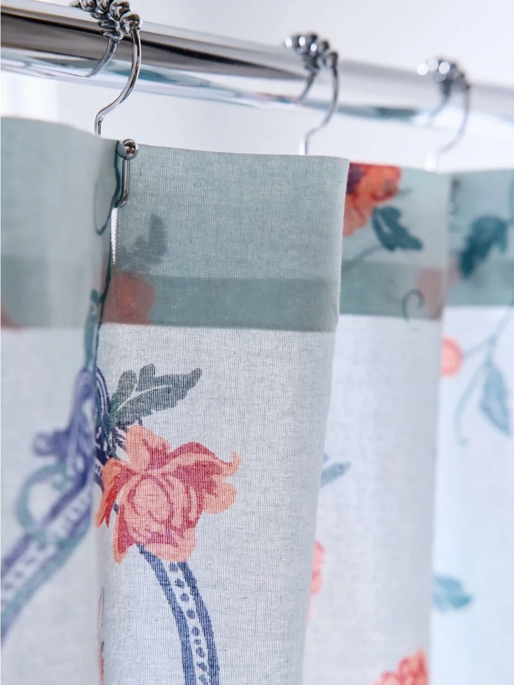 Finley Floral Frame Patterned Shower Curtain by  -Urban Outfitters